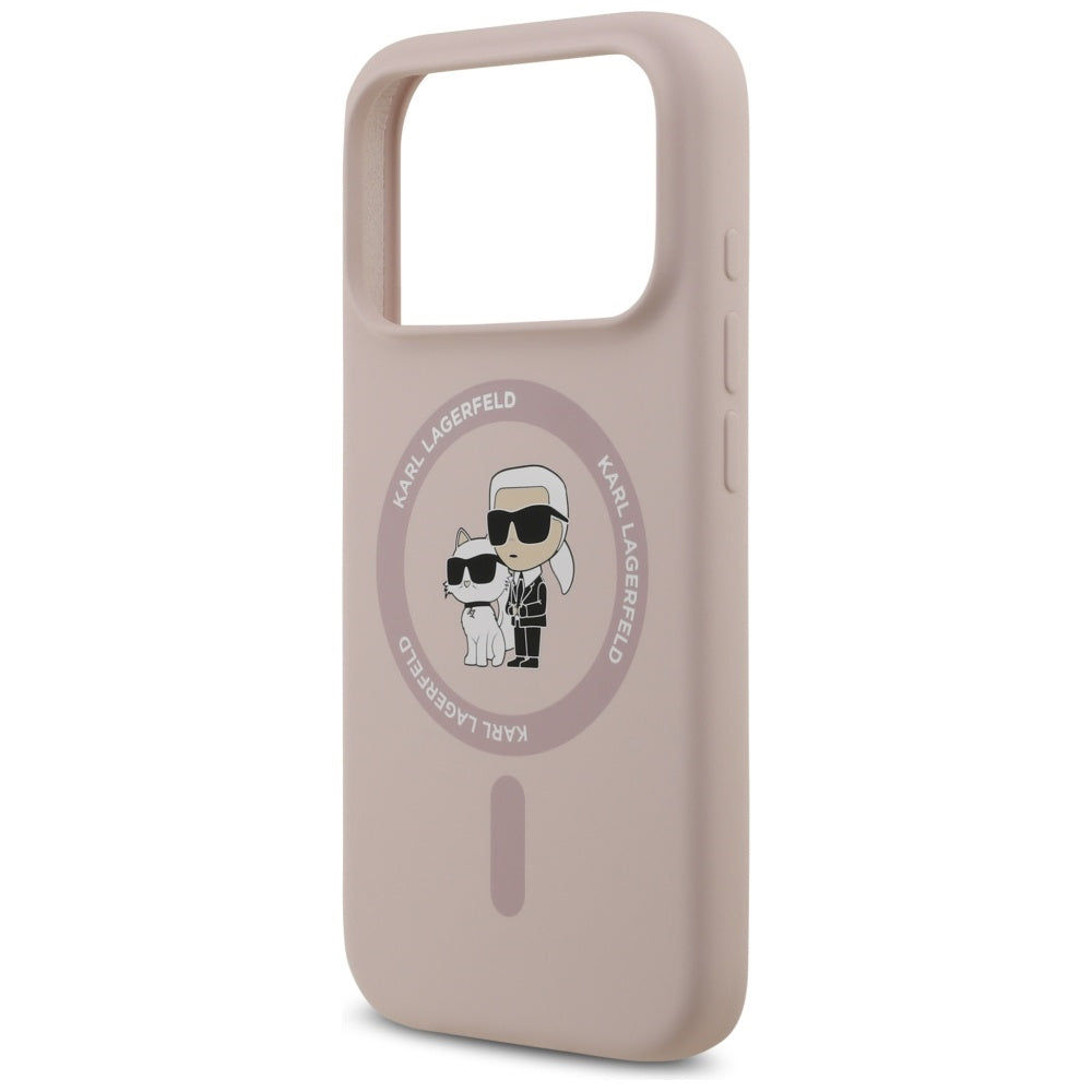 Puzdro MagSafe pre Apple iPhone 17 Pro, Karl Lagerfeld, Ring Karl & Choupette, Ružová