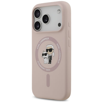 Puzdro MagSafe pre Apple iPhone 17 Pro, Karl Lagerfeld, Ring Karl & Choupette, Ružová