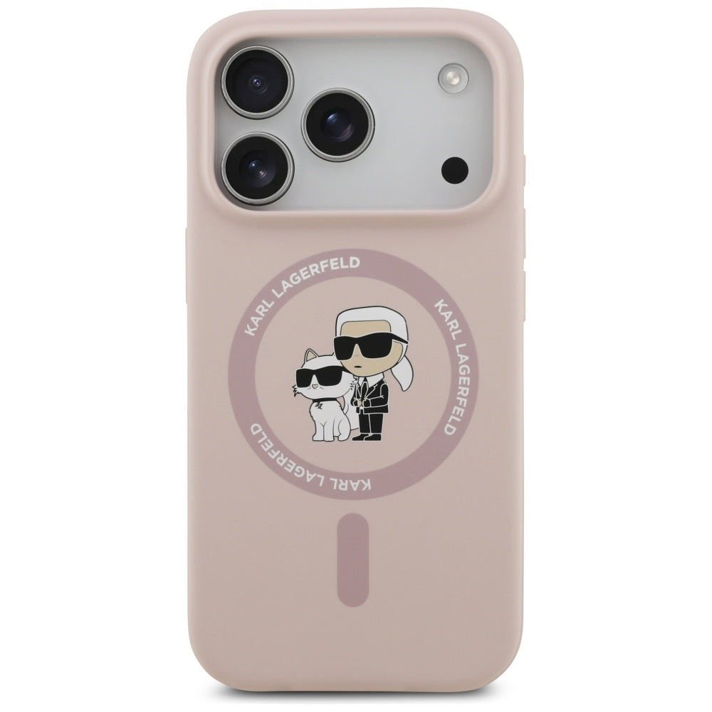 Puzdro MagSafe pre Apple iPhone 17 Pro, Karl Lagerfeld, Ring Karl & Choupette, Ružová