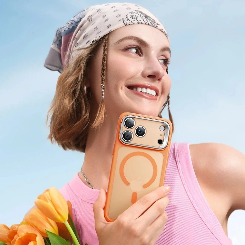 Puzdro MagSafe pre Apple iPhone 17 Pro Max, ESR, Classic Hybrid Kickstand, Saténová oranžová