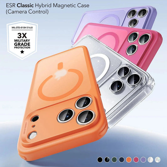 Puzdro MagSafe pre Apple iPhone 17 Pro Max, ESR, Classic Hybrid Shimmer, Transparentné
