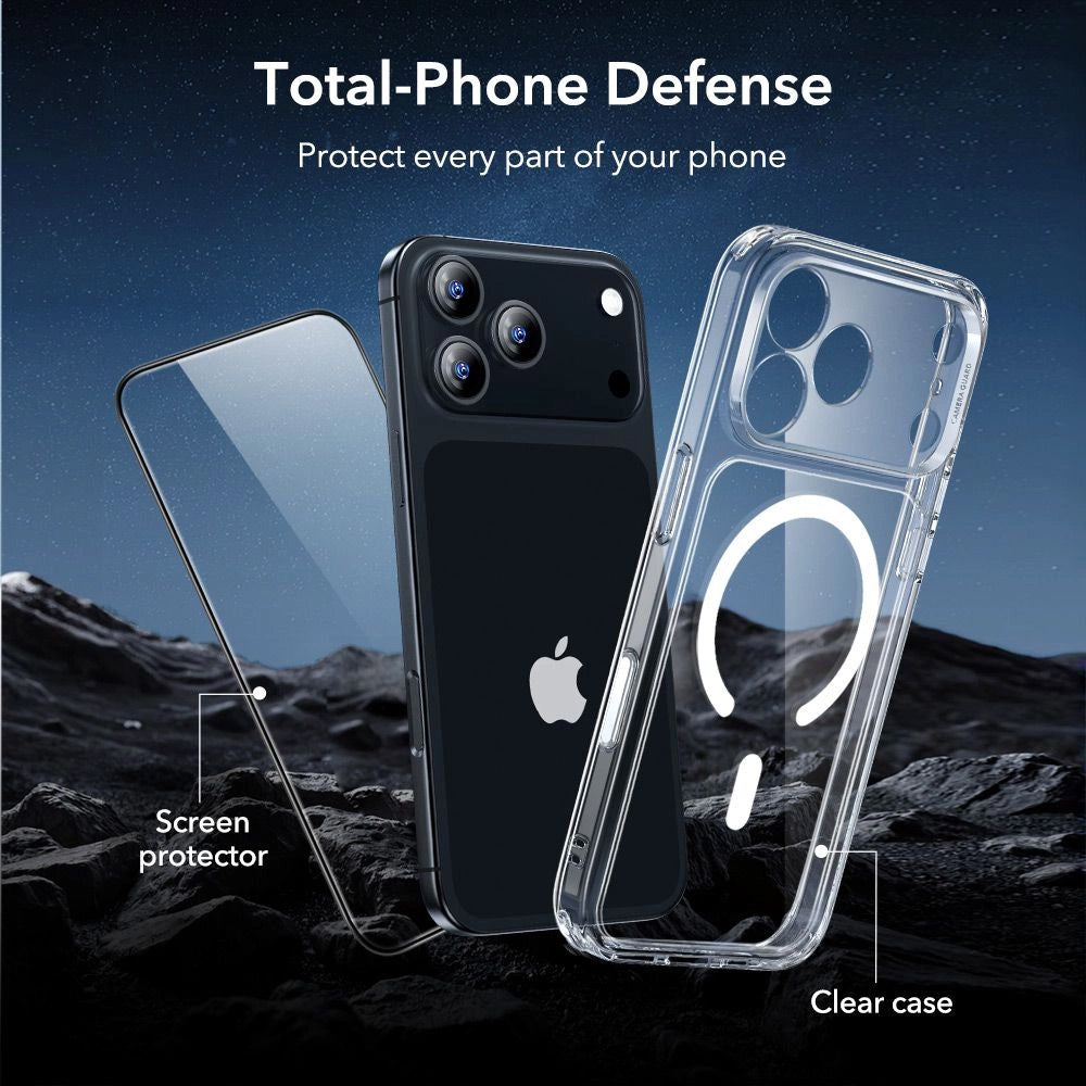 Puzdro MagSafe pre Apple iPhone 17 Pro Max, ESR, Classic Hybrid so Screen Protector, Transparentné