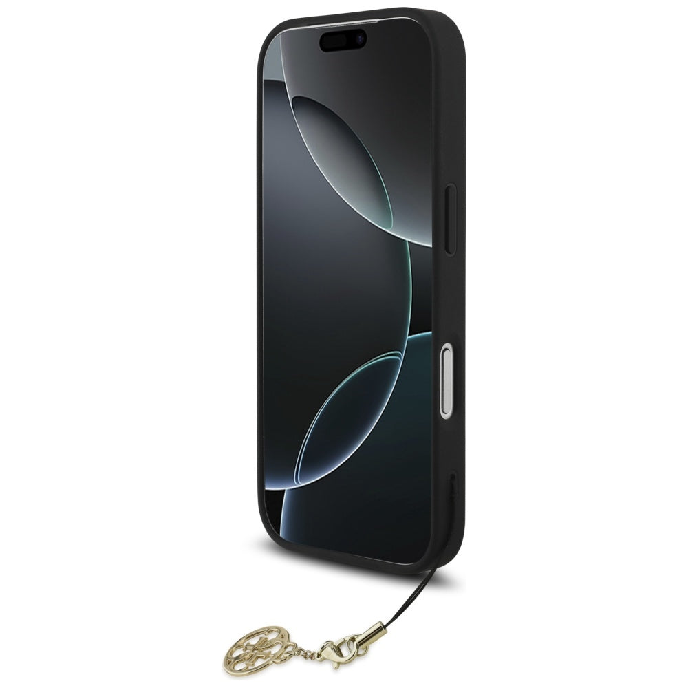 Puzdro MagSafe pre Apple iPhone 17 Pro Max, Guess, 4G Charm Cradle, Čierne