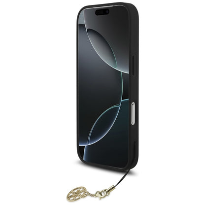 Puzdro MagSafe pre Apple iPhone 17 Pro Max, Guess, 4G Charm Cradle, Čierne