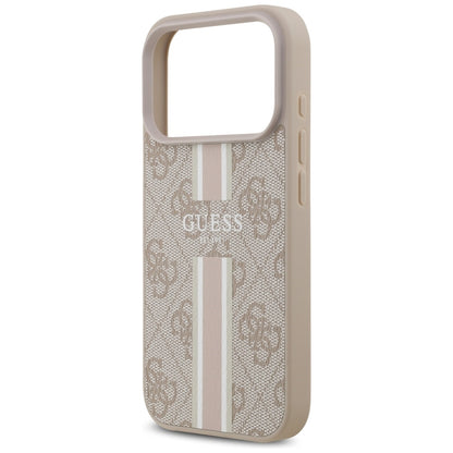 Puzdro MagSafe pre Apple iPhone 17 Pro Max, Guess, 4G Printed Stripes, Ružová