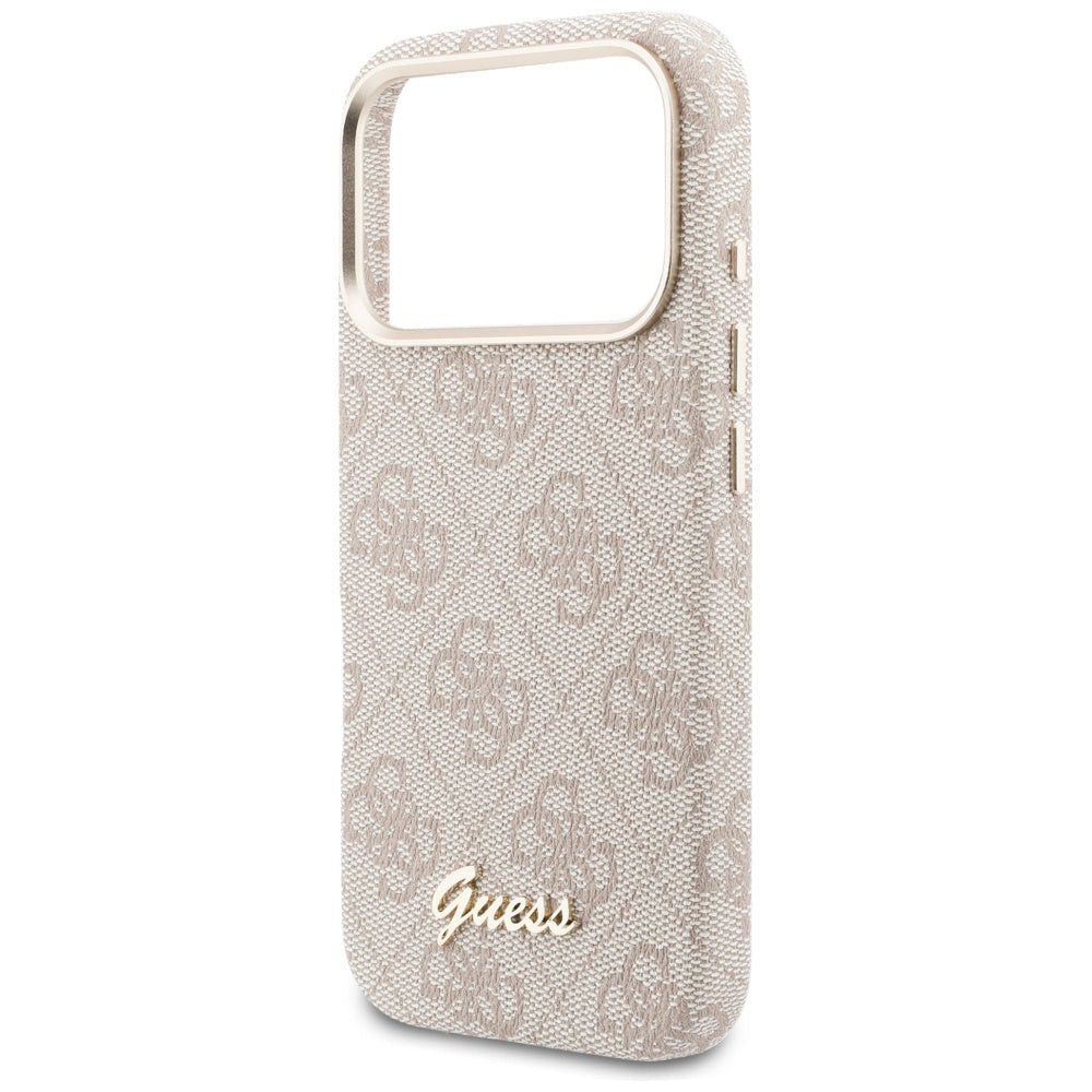 Puzdro MagSafe pre Apple iPhone 17 Pro Max, Guess, 4G Script Logo, Ružová