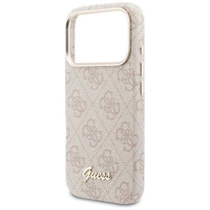 Puzdro MagSafe pre Apple iPhone 17 Pro Max, Guess, 4G Script Logo, Ružová