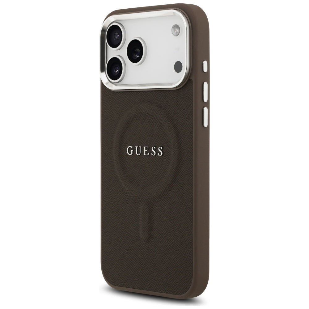 Puzdro MagSafe pre Apple iPhone 17 Pro Max, Guess, Classic Logo, Hnedá