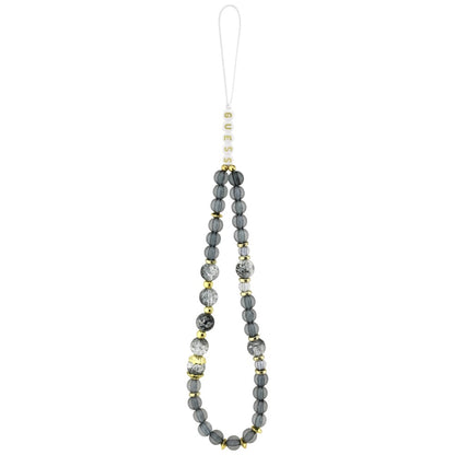 Puzdro MagSafe pre Apple iPhone 17 Pro Max, Guess, IML Flowers with Pearl Strap, Čierne