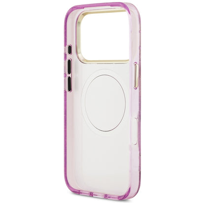 Puzdro MagSafe pre Apple iPhone 17 Pro Max, Guess, IML Metal Glitter Flowers Triangle, Mov