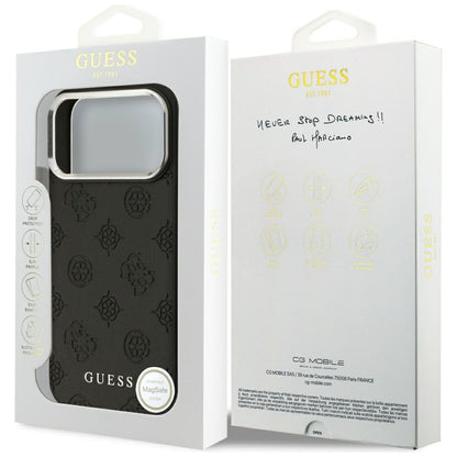 Puzdro MagSafe pre Apple iPhone 17 Pro Max, Guess, Peony Hot Stamp Script, Čierne
