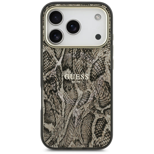Puzdro MagSafe pre Apple iPhone 17 Pro Max, Guess, Python Pattern, Hnedá