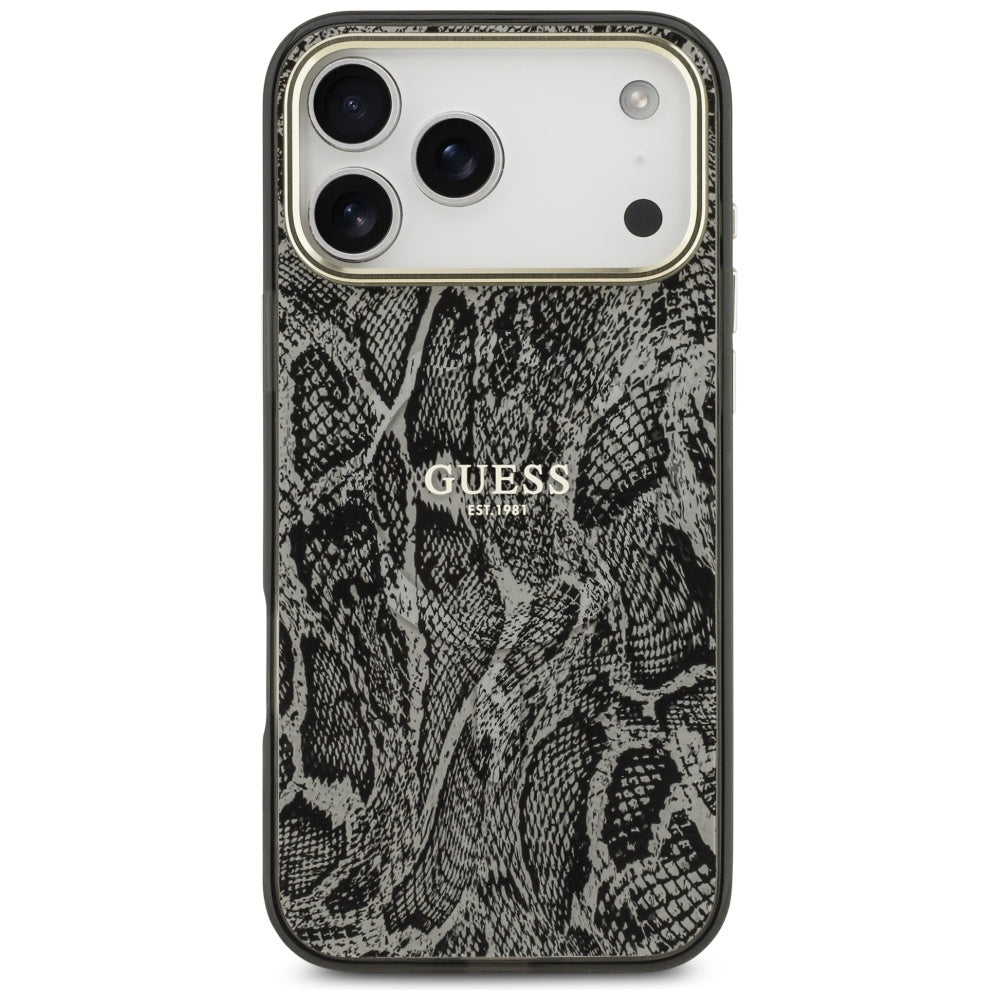 Puzdro MagSafe pre Apple iPhone 17 Pro Max, Guess, Python Pattern, Čierne
