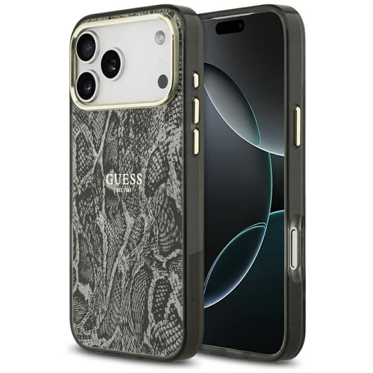 Puzdro MagSafe pre Apple iPhone 17 Pro Max, Guess, Python Pattern, Čierne