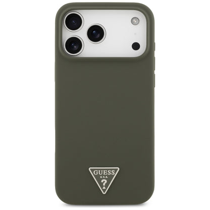 Puzdro MagSafe pre Apple iPhone 17 Pro Max, Guess, Triangle Logo, Kaki