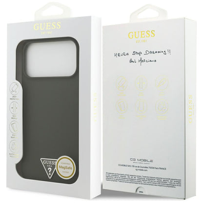 Puzdro MagSafe pre Apple iPhone 17 Pro Max, Guess, Triangle Logo, Kaki