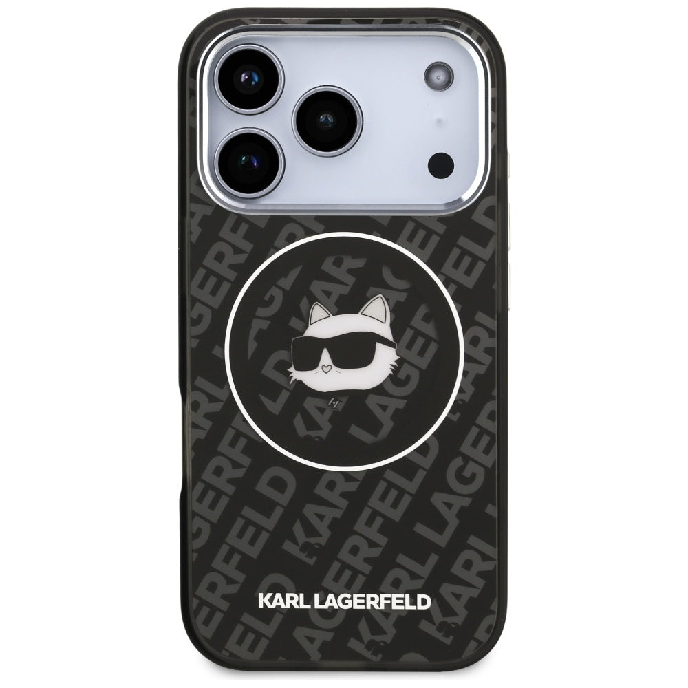 Puzdro MagSafe pre Apple iPhone 17 Pro Max, Karl Lagerfeld, IML Choupette`s Head, Čierne