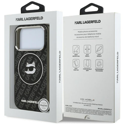 Puzdro MagSafe pre Apple iPhone 17 Pro Max, Karl Lagerfeld, IML Choupette`s Head, Čierne