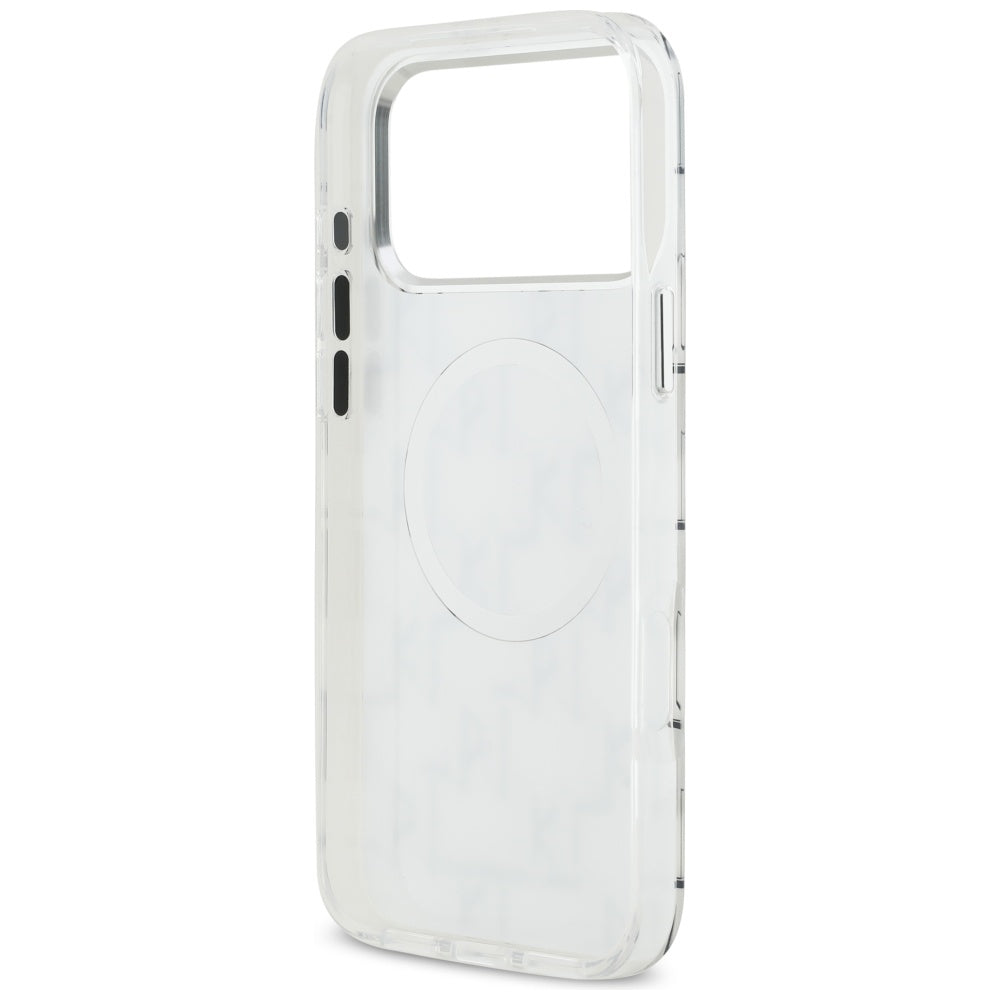 Puzdro MagSafe pre Apple iPhone 17 Pro Max, Karl Lagerfeld, IML KL Monogram, Biela