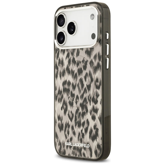 Puzdro MagSafe pre Apple iPhone 17 Pro Max, Karl Lagerfeld, IML Leopard Pattern, Hnedá