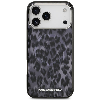 Puzdro MagSafe pre Apple iPhone 17 Pro Max, Karl Lagerfeld, IML Leopard Pattern, Čierne