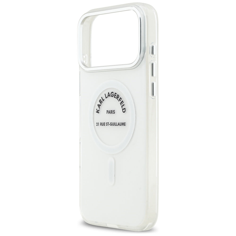 Puzdro MagSafe pre Apple iPhone 17 Pro Max, Karl Lagerfeld, IML Logo RSG, Priehľadné