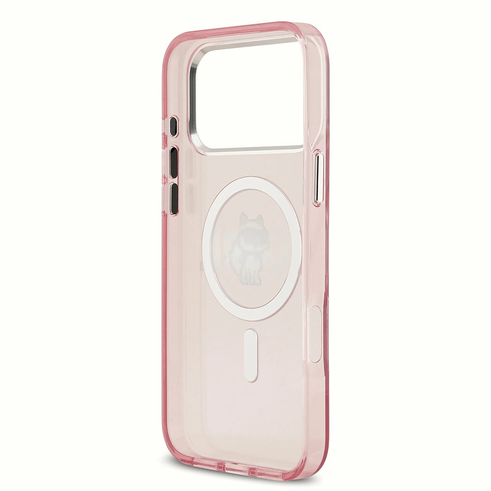 Puzdro MagSafe pre Apple iPhone 17 Pro Max, Karl Lagerfeld, IML Sketch Logo Choupette, Ružová