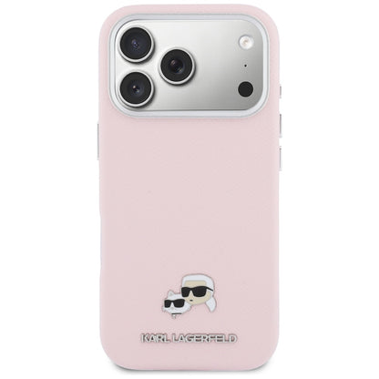 MagSafe Case for Apple iPhone 17 Pro Max, Karl Lagerfeld, Karl & Choupette Head's Pin, Pink