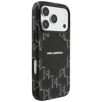 MagSafe Case for Apple iPhone 17 Pro Max, Karl Lagerfeld, KL Monogram Logo, Black