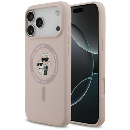 Puzdro MagSafe pre Apple iPhone 17 Pro Max, Karl Lagerfeld, Ring Karl & Choupette, Ružová