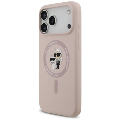 Puzdro MagSafe pre Apple iPhone 17 Pro Max, Karl Lagerfeld, Ring Karl & Choupette, Ružová