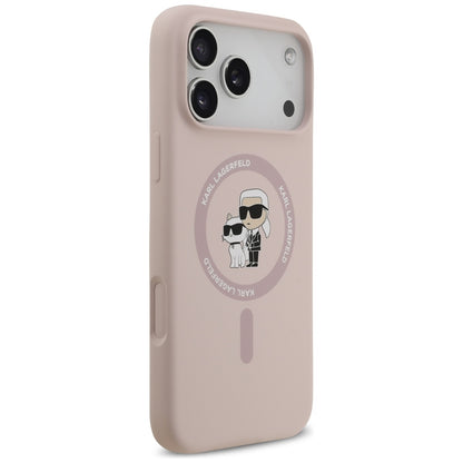 Puzdro MagSafe pre Apple iPhone 17 Pro Max, Karl Lagerfeld, Ring Karl & Choupette, Ružová
