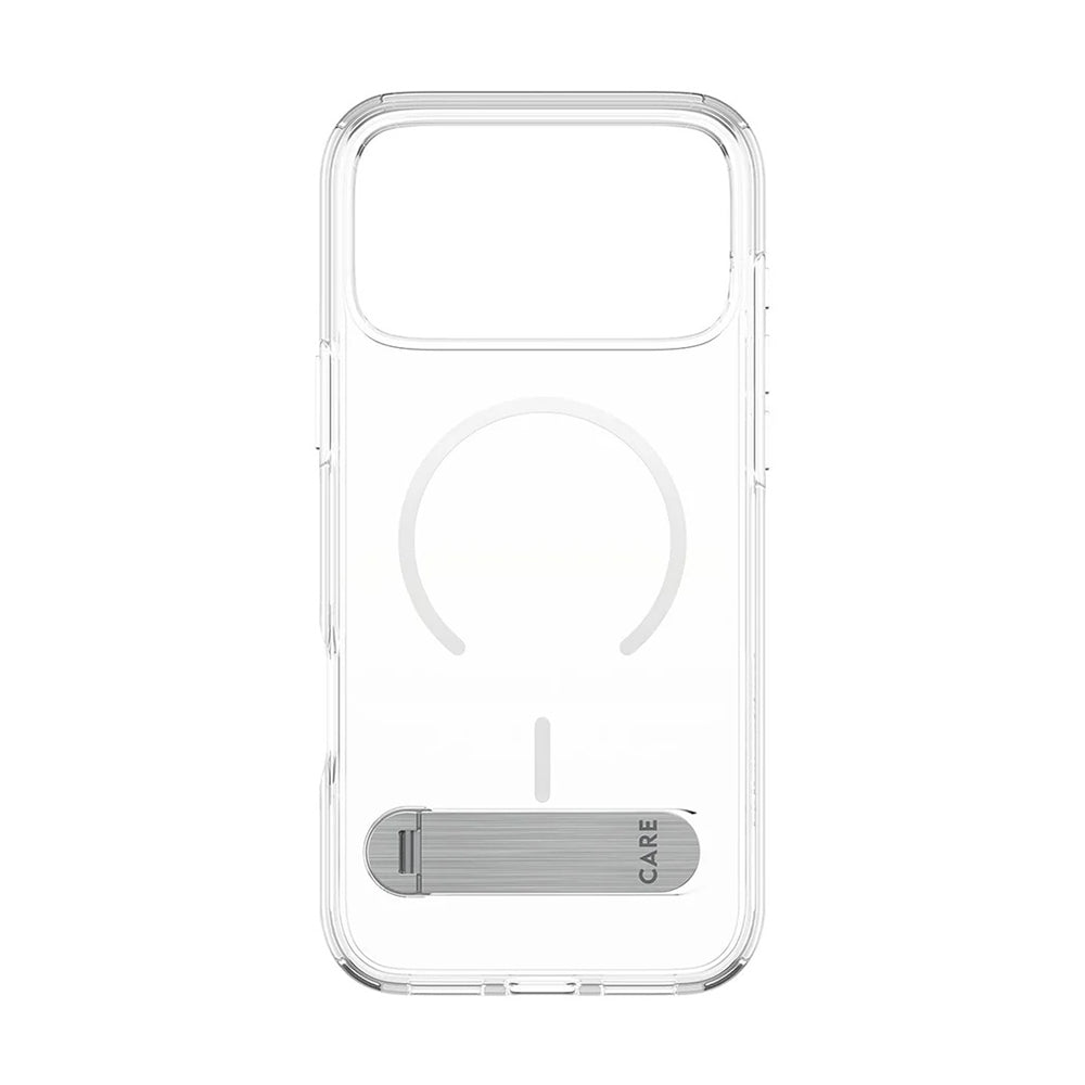 Puzdro MagSafe pre Apple iPhone 17 Pro Max, PanzerGlass, Care Feature Kickstand, Biela Transparentná