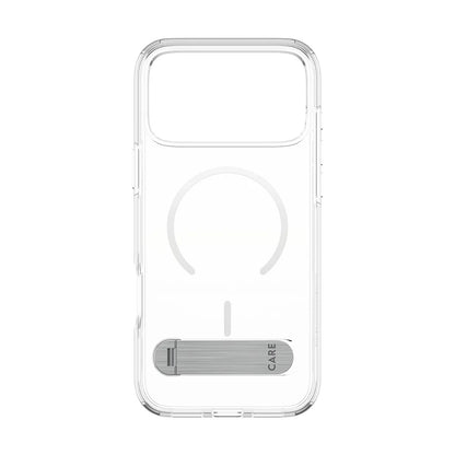 Puzdro MagSafe pre Apple iPhone 17 Pro Max, PanzerGlass, Care Feature Kickstand, Biela Transparentná