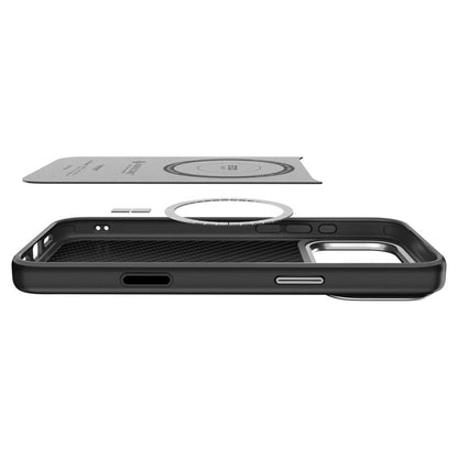 Puzdro MagSafe pre Apple iPhone 17 Pro Max, Spigen, Enzo Aramid T, Čierno Strieborné