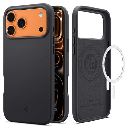Puzdro MagSafe pre Apple iPhone 17 Pro Max, Spigen, Silicone Fit, Čierne