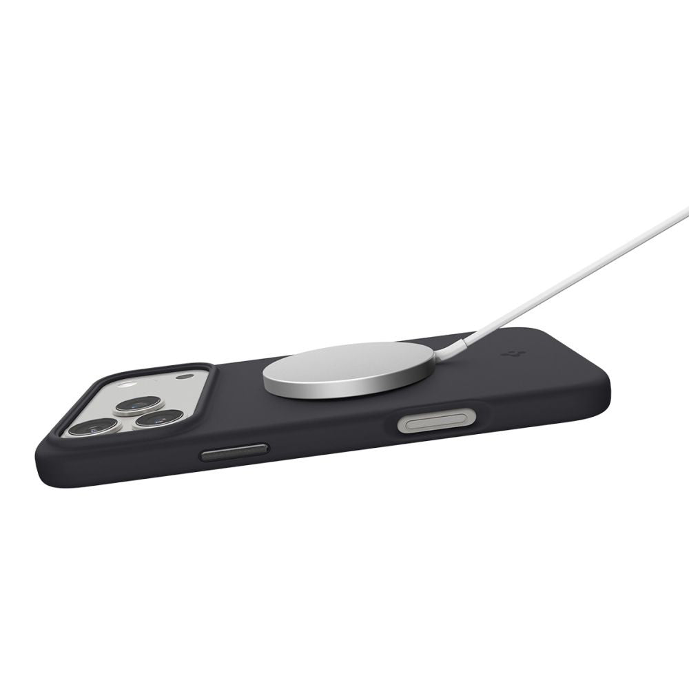 Puzdro MagSafe pre Apple iPhone 17 Pro Max, Spigen, Silicone Fit, Čierne