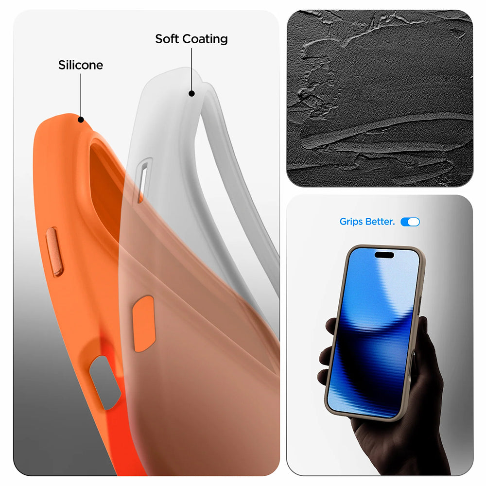 MagSafe puzdro pre Apple iPhone 17 Pro Max, Spigen, Silicone Fit, Oranžové ACS11378