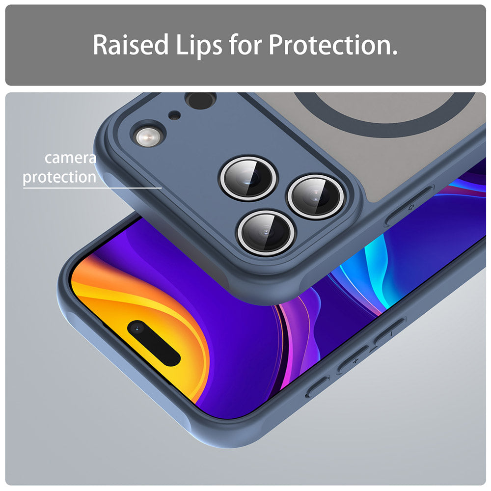Puzdro MagSafe pre Apple iPhone 17 Pro Max, Techsuit, HaloFrost II, Námornícka modrá