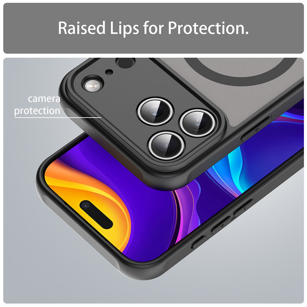 Puzdro MagSafe pre Apple iPhone 17 Pro Max, Techsuit, HaloFrost II, Čierne