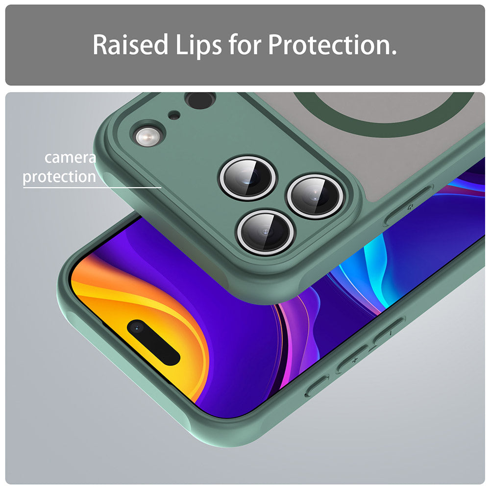 Puzdro MagSafe pre Apple iPhone 17 Pro Max, Techsuit, HaloFrost II, Zelená