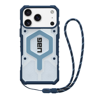 Puzdro MagSafe pre Apple iPhone 17 Pro Max, Urban Armor Gear, Pathfinder Clear with Lanyard, Modrá