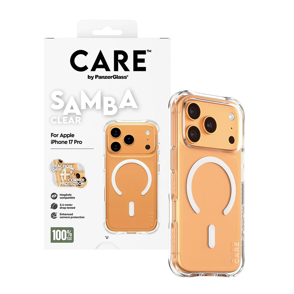 Puzdro MagSafe pre Apple iPhone 17 Pro, PanzerGlass, Care Fashionable, Biela Transparentná