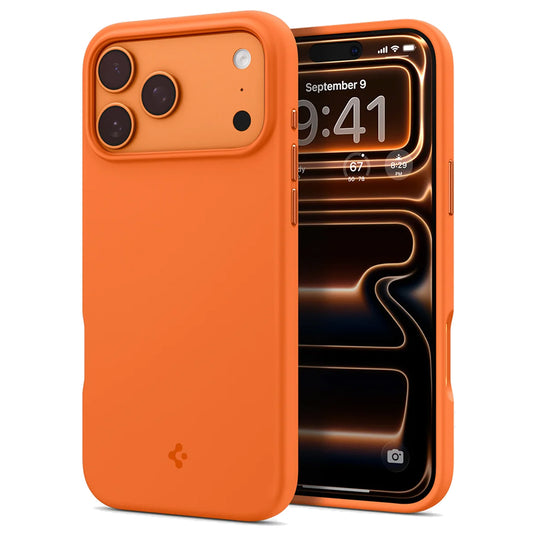 Puzdro MagSafe pre Apple iPhone 17 Pro, Spigen, Silicone Fit, Oranžové ACS11379