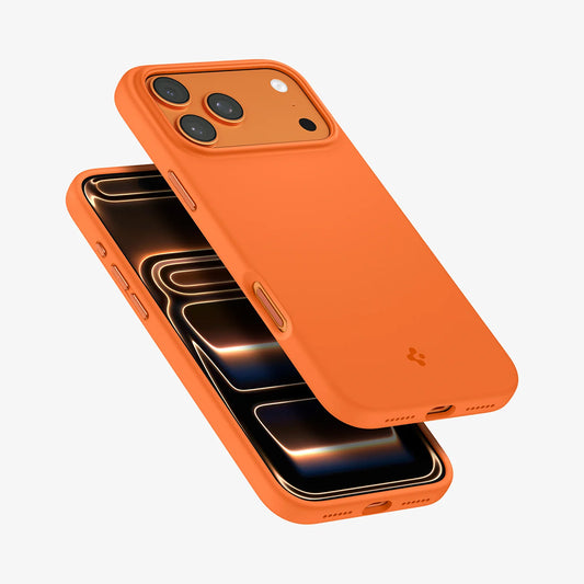 Puzdro MagSafe pre Apple iPhone 17 Pro, Spigen, Silicone Fit, Oranžové ACS11379