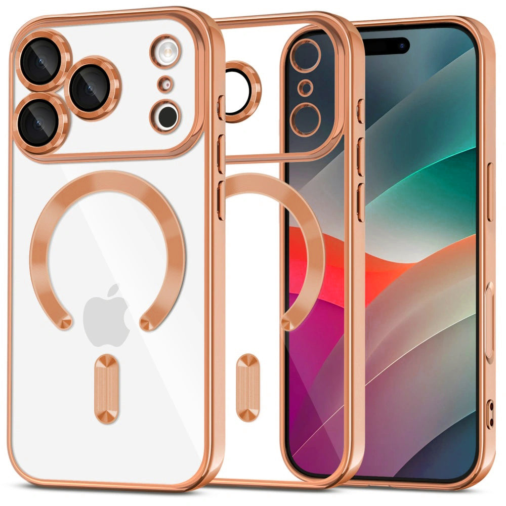 Puzdro MagSafe pre Apple iPhone 17 Pro, Techsuit, Luxury Crystal, Oranžové