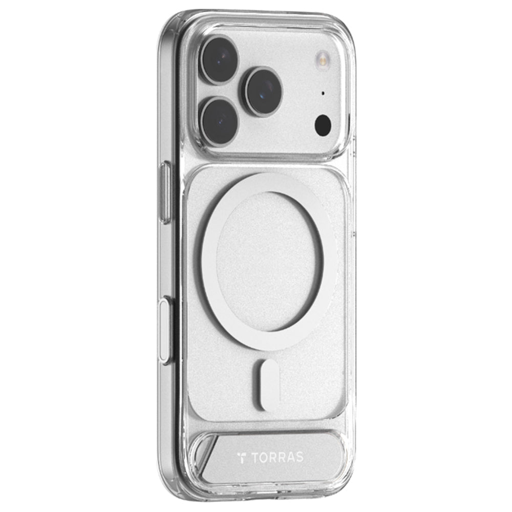 Puzdro MagSafe pre Apple iPhone 17 Pro, Torras, Pstand, Transparenté