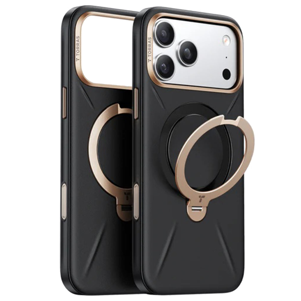 Puzdro MagSafe pre Apple iPhone 17 Pro, Torras, QPRO Leather, Čierne