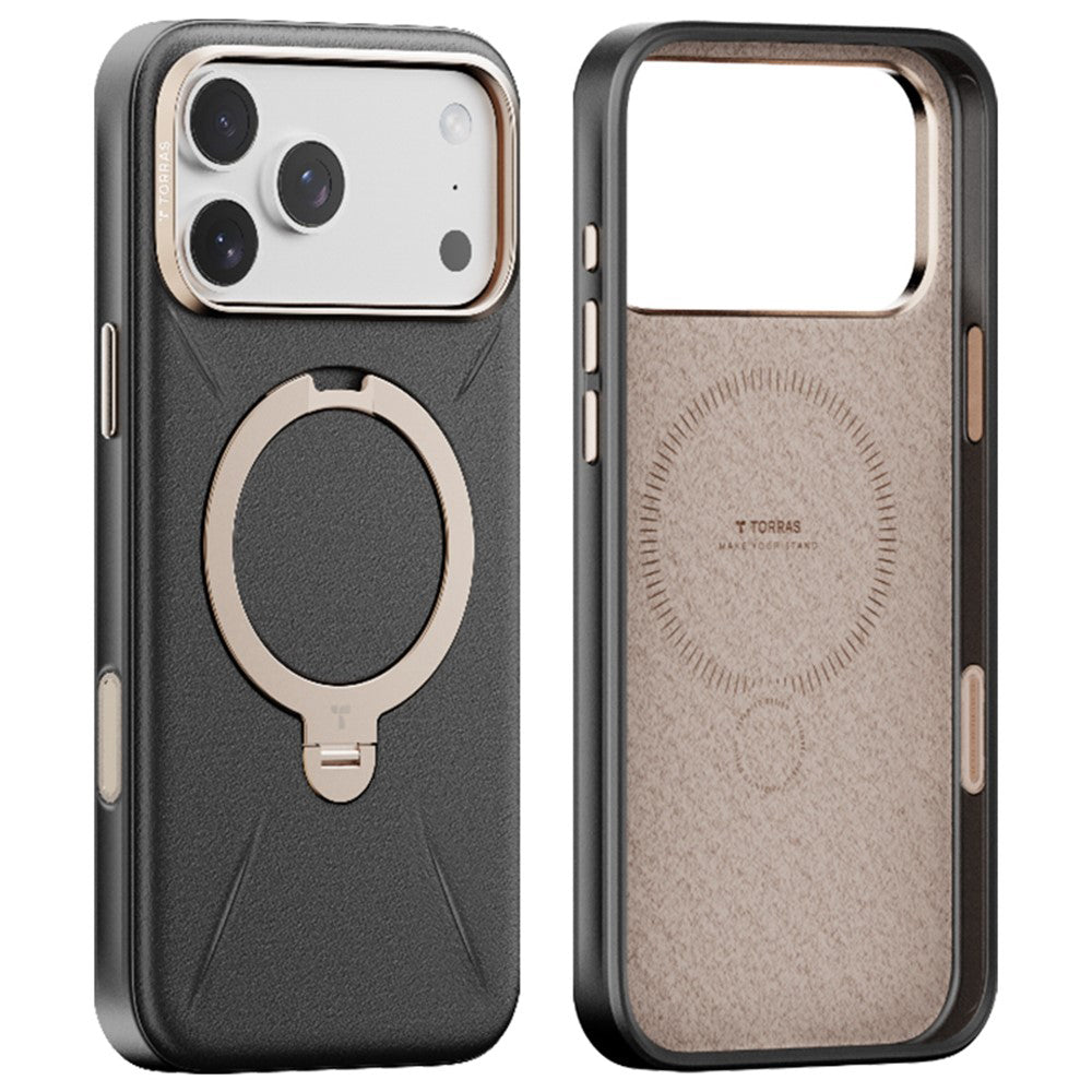 Puzdro MagSafe pre Apple iPhone 17 Pro, Torras, QPRO Leather, Čierne