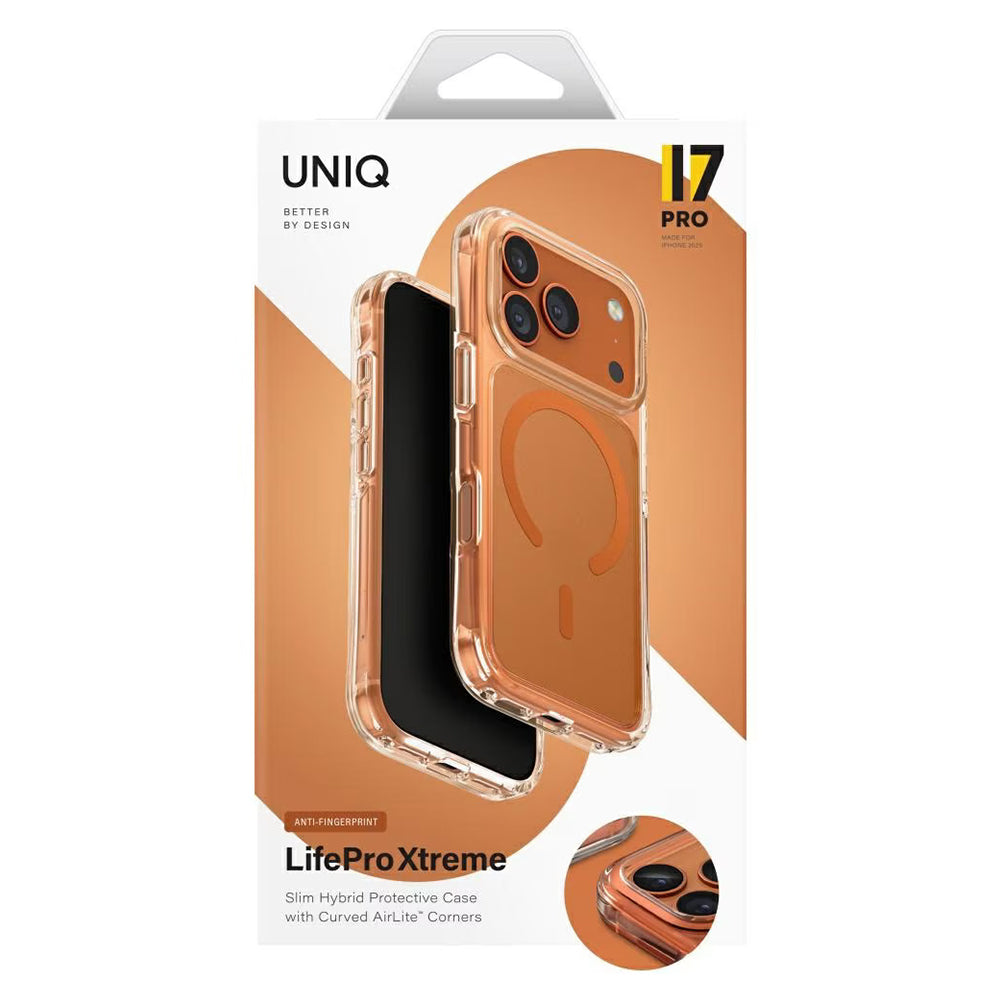 Puzdro MagSafe pre Apple iPhone 17 Pro, UNIQ, LifePro Xtreme MagClick, Oranžové